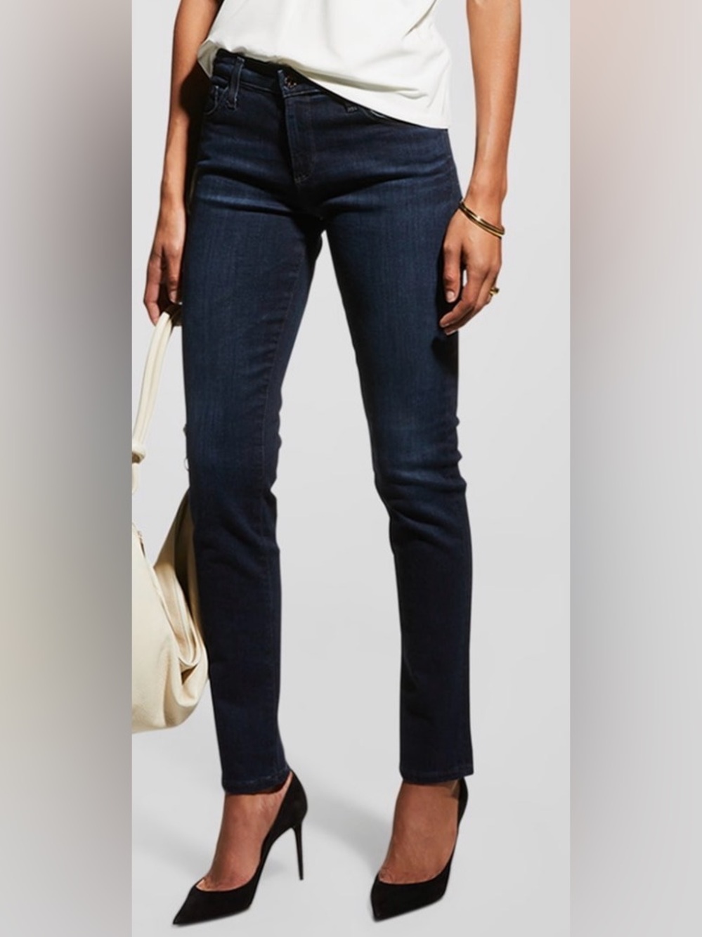 AG Adriano Goldschmied Mika Dark Indigo Super High Rise Skinny Jeans